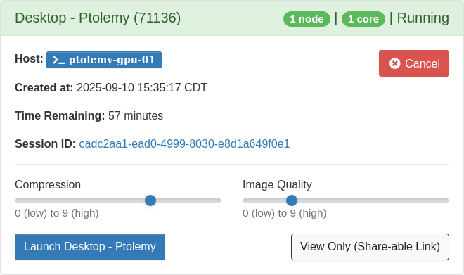 OnDemand Launch Interactive Desktop