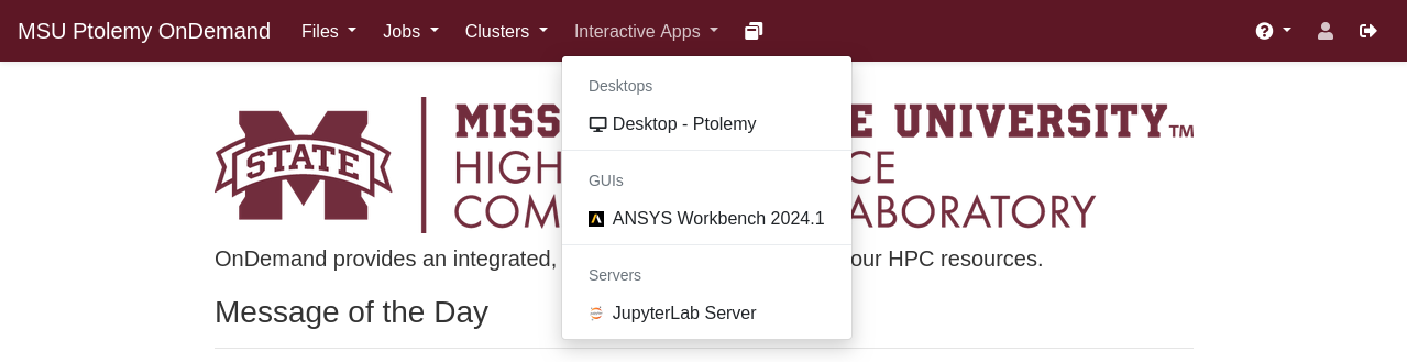 OnDemand Navigation bar interactive app dropdown menu